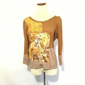 Woman's Guinevere Anthropologie Cardigan Sweater Cotton & Silk Small‎